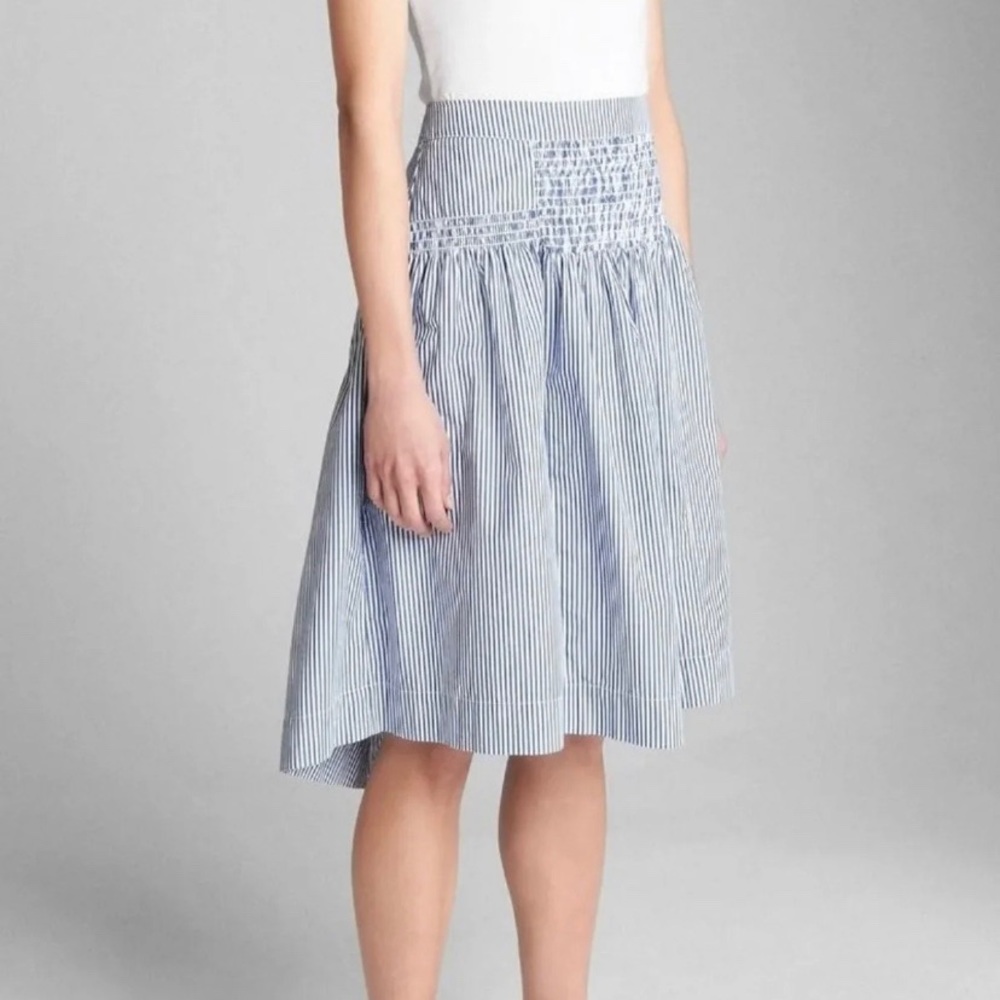 Gap high rise smocked midi skirt